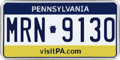 PA license plate MRN9130