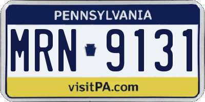 PA license plate MRN9131