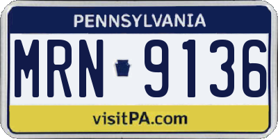 PA license plate MRN9136