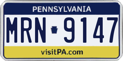 PA license plate MRN9147