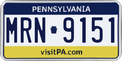 PA license plate MRN9151