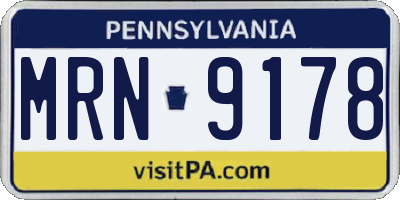 PA license plate MRN9178