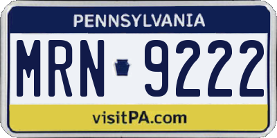 PA license plate MRN9222