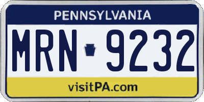 PA license plate MRN9232
