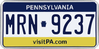 PA license plate MRN9237
