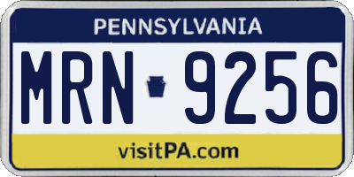 PA license plate MRN9256