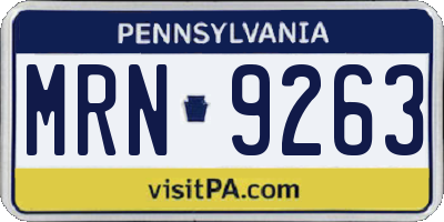 PA license plate MRN9263