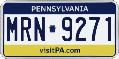 PA license plate MRN9271