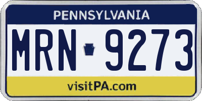 PA license plate MRN9273