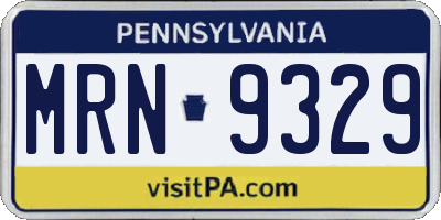 PA license plate MRN9329