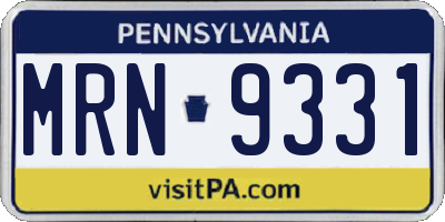 PA license plate MRN9331