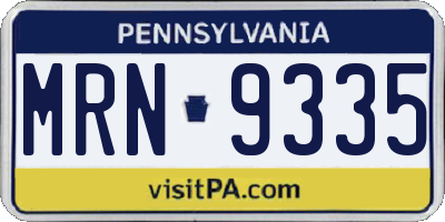 PA license plate MRN9335