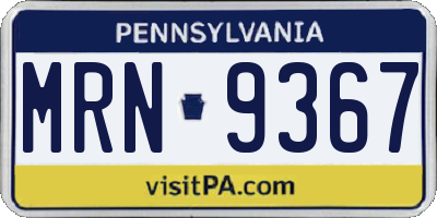 PA license plate MRN9367