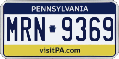 PA license plate MRN9369