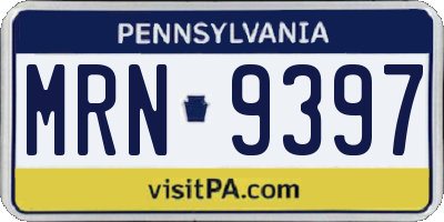 PA license plate MRN9397