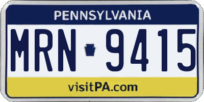 PA license plate MRN9415