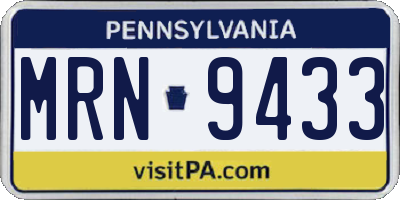 PA license plate MRN9433