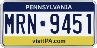PA license plate MRN9451