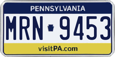 PA license plate MRN9453