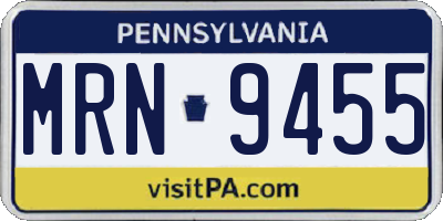 PA license plate MRN9455