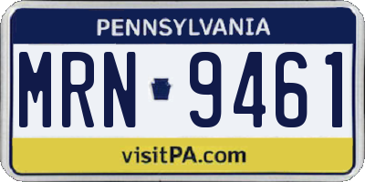 PA license plate MRN9461