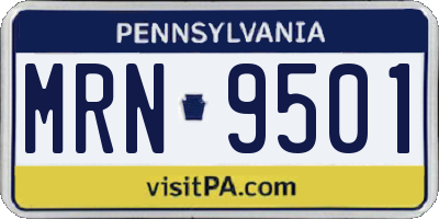 PA license plate MRN9501