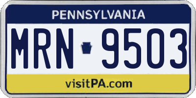 PA license plate MRN9503