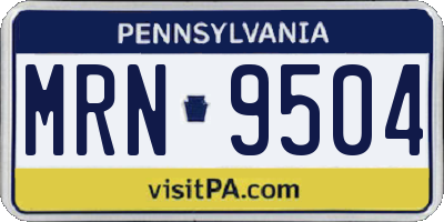 PA license plate MRN9504