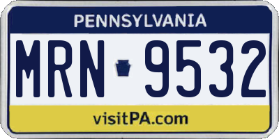 PA license plate MRN9532