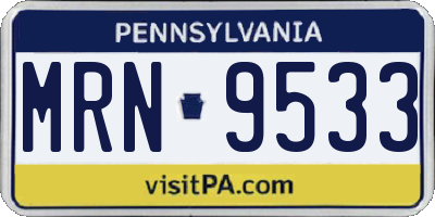 PA license plate MRN9533