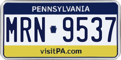 PA license plate MRN9537