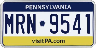 PA license plate MRN9541
