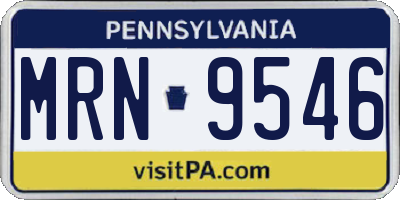 PA license plate MRN9546