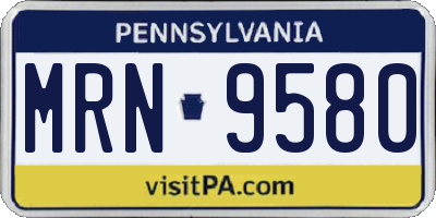 PA license plate MRN9580
