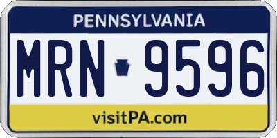 PA license plate MRN9596
