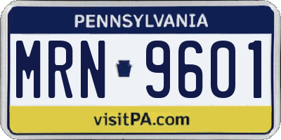 PA license plate MRN9601