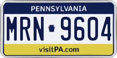 PA license plate MRN9604