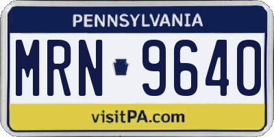 PA license plate MRN9640