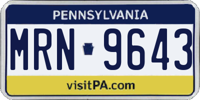 PA license plate MRN9643