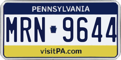 PA license plate MRN9644