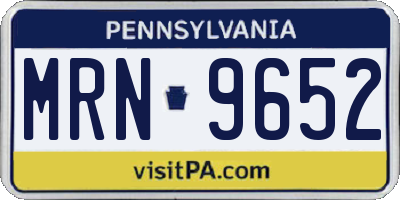 PA license plate MRN9652