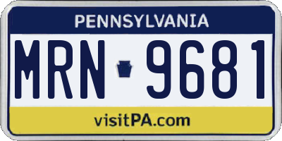 PA license plate MRN9681