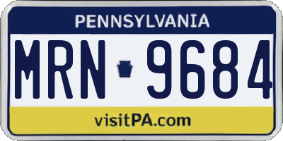 PA license plate MRN9684