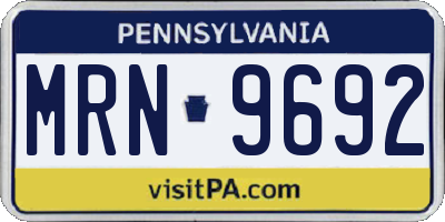 PA license plate MRN9692