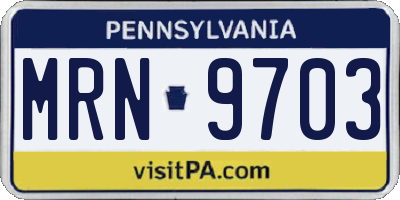 PA license plate MRN9703