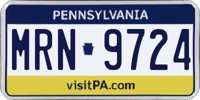 PA license plate MRN9724