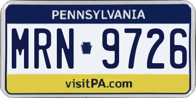 PA license plate MRN9726