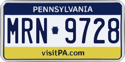 PA license plate MRN9728