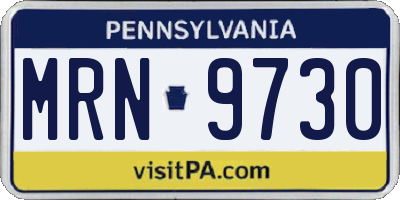 PA license plate MRN9730