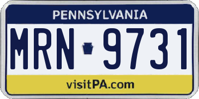 PA license plate MRN9731
